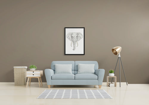 Elephant Head - Framed Portrait