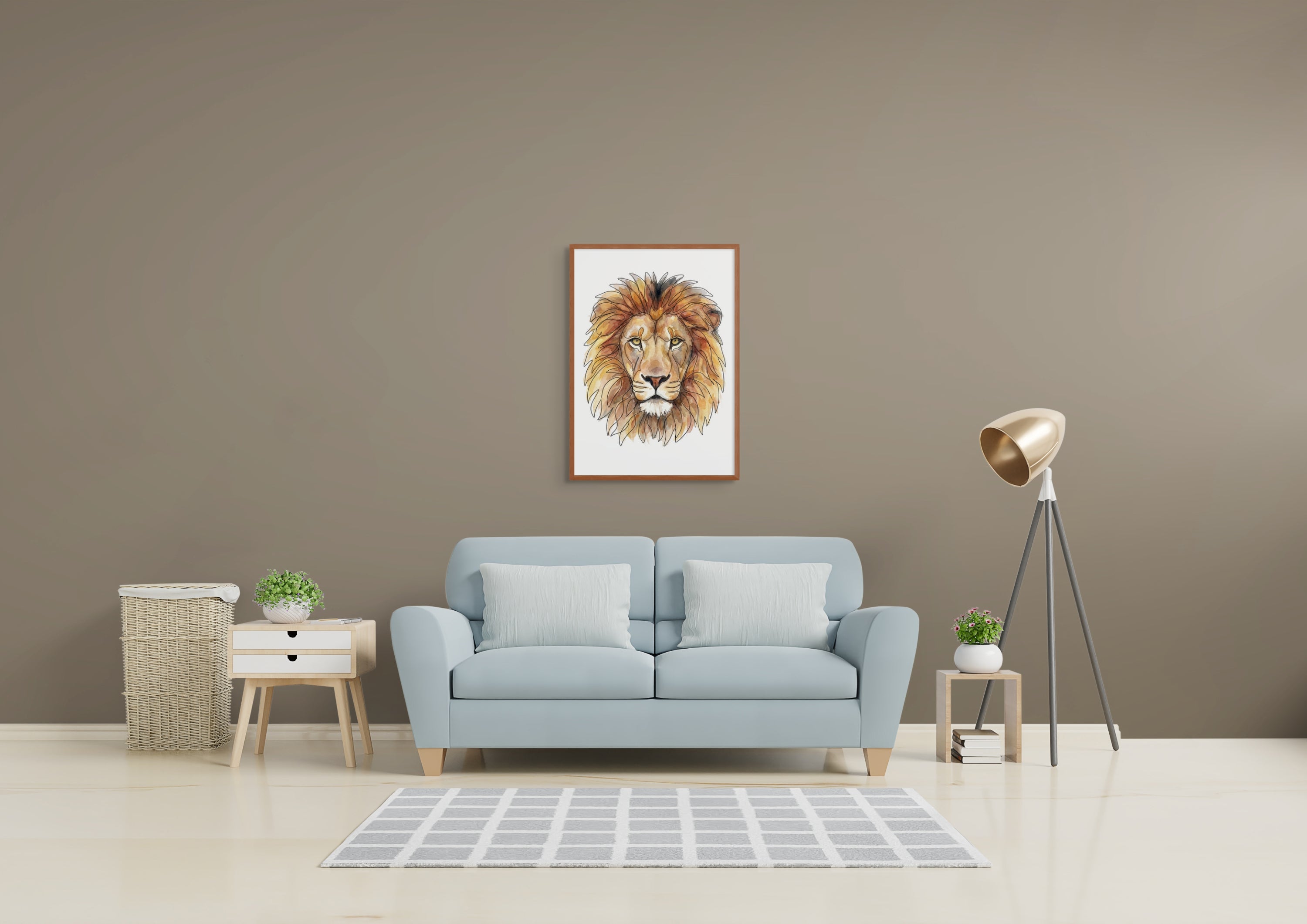 Lion Head - Framed Portrait