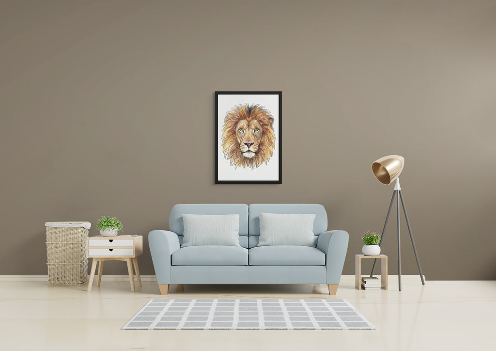 Lion Head - Framed Portrait